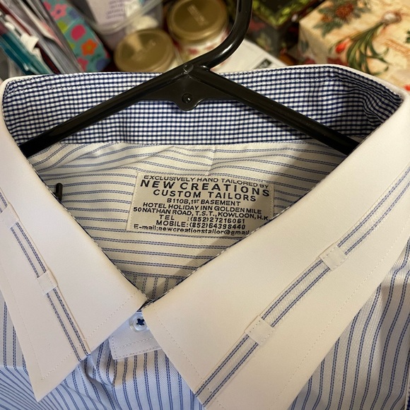 Hong Kong hand made, never worn, men’s dress shirt, size XL - Picture 4 of 4